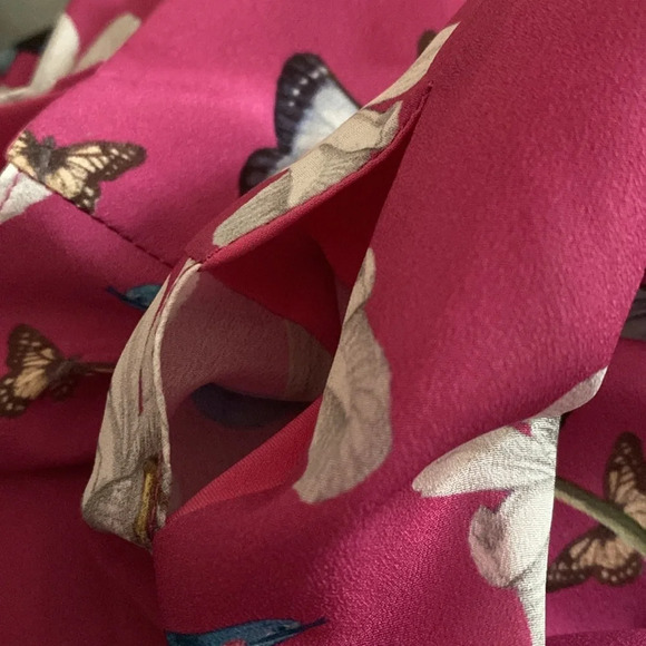 Borgo De Nor Dress Fuchsia Butterfly Floral Printed Maxi Dress Size UK 8‎ US 4 - Picture 12 of 12